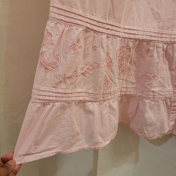 The 1 For U Women Nightgown 2XL Pink Floral Embroidered Pairy Granny Cottagecore - Picture 3 of 8